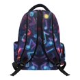 thumbnail image 1 of CHAQLIN Neon Wolf Music Print Side Pockets Laptop Bookbag for Back to School Casual, Waterproof Compartment Polyester Kids Backpack, 1 of 7