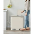 thumbnail image 3 of 16 Gallon Dual Trash Can, Rubbish Bin and 15 Trash Bags, Metal, Almond Color, 3 of 6