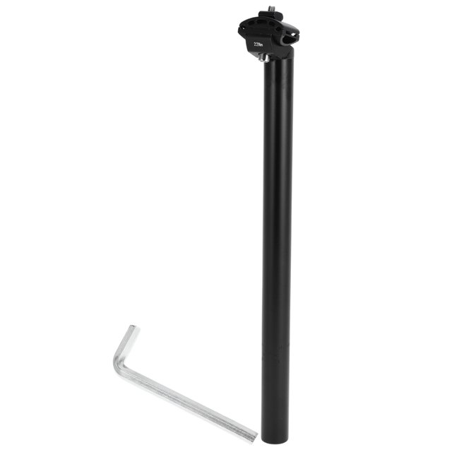 Asiento de bicicleta único Bargains, poste de asiento de bicicleta, tubo de asiento de aleación de aluminio negro, extra largo, ángulo ajustable con clip de fijación negro 30.9*450mm