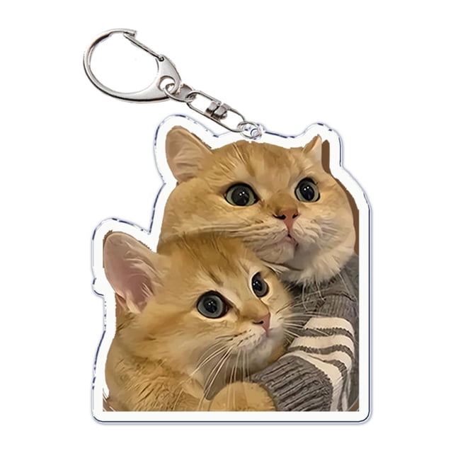 Pendentif Chat Banane Mignon Chats Banane Qui Pleurent Porte-Clés Drôle Anneau Pendentifs M4N2