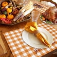 thumbnail image 6 of Fall Placemats Set of 6 Turkey Give Thanks Place Mats Thanksgiving Placemat Orange Buffalo Plaid Table Mats for Dining Kitchen Table Holiday Dinner Party Home Fall Decorations 13x19 Inch, 6 of 8