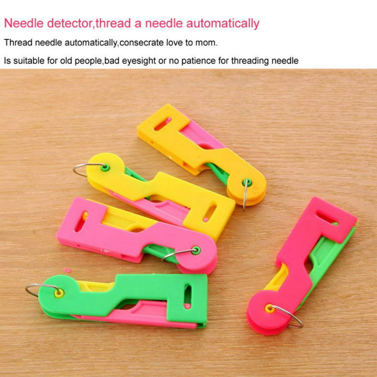 Automatic Needle Threader, with 2 Pcs Plastic Needle Threader Easy Needle  Threader Tool Sewing Accessories