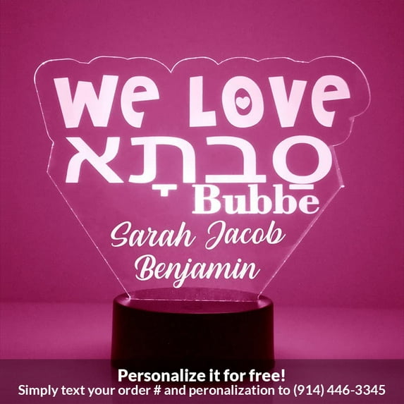 Mirror Magic Store We Love Bubbe Color Changing Personalized LED Light with Remote Control