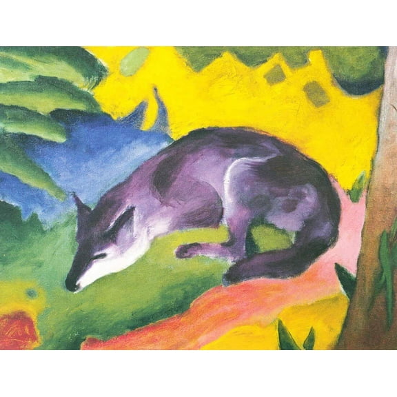 Bluish Black Fox-Marc - CANVAS OR FINE PRINT WALL ART