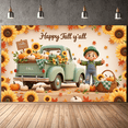 thumbnail image 4 of Colorful Leaves Happy Fall y'all Pumpkins Vintage Truck Sunflowers Autumn Harvest Banner for Thanksgiving Decoration Seasonal Party Indoor Outdoor, 4 of 9