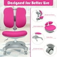 thumbnail image 6 of Gymax Kids Study Desk Chair Adjustable Height Depth w/Sit-Brake Casters Pink, 6 of 10