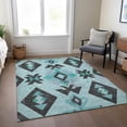 thumbnail image 5 of Dalyn Rugs Machine Washable Indoor/Outdoor Chantille Teal 9' x 12' Rug, 5 of 9