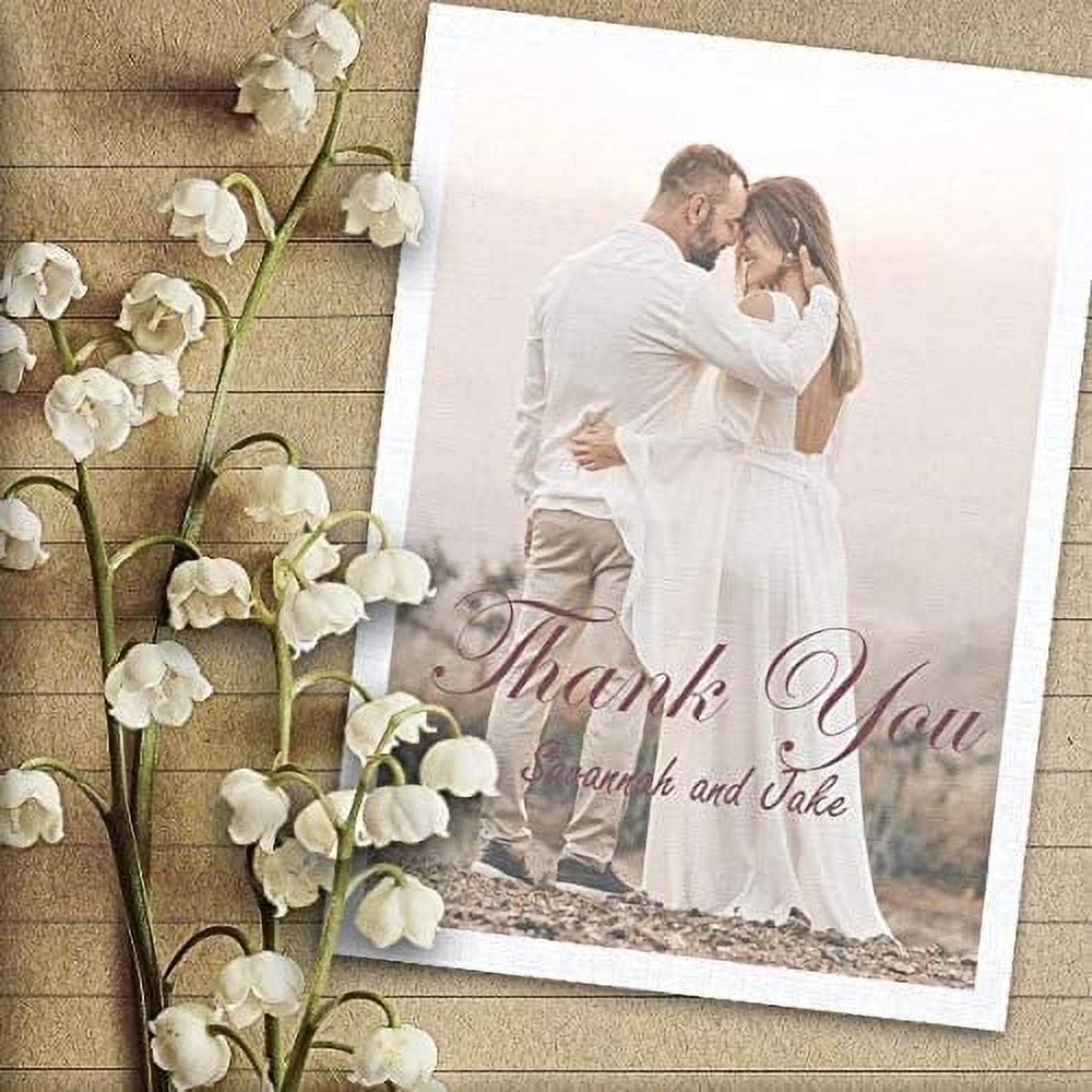 Hamilco White Linen Cards and Envelopes - Flat 5" x 7" Cardstock Paper 80lb Cover 50 Pack