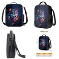 thumbnail image 4 of ZUXONGSY Painted Wolf Daisy Flower Print 3 Pack Kid Backpack with Lunchbox for School Toddler Kindergarten School Bookbag Set with Zipper Pencil Case Middle-School Bookbags Back to School Gifts, 4 of 6