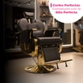 thumbnail image 2 of Sillón de Barbería Arezzo Premium con Detalles Dorados, 2 of 6