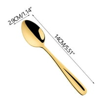 OAVQHLG3B Stainless Steel Rainbow Teaspoon , 5.5 inches Mini Stainless Steel Silverware Dessert Spoons Espresso Spoons for Home, Kitchen, Restaurant, Mirror Finish and Dishwasher Safe