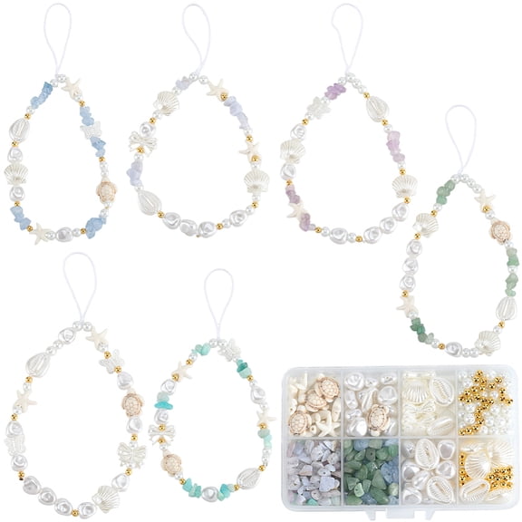 DIY Mobile Phone Straps Making Kit Mixed Color 1~17x0.8~18x0.8~8mm Hole: 0.6~2mm