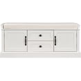 thumbnail image 6 of AngLink Shoe Storage Bench with Seating, Entryway Bench Shoe Storage with 2 Cabinets & 2 Drawers, Shoe Cabinet with Removable Cushion, Window Bench Shoe Rack with Storage for Entryway, Hallway(White), 6 of 9