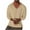 Khaki, variant on Qingpeng Men's T Shirt Cotton Linen Long Sleeved V-Neck T Shirt Casual Color Matching T Shirt for Men