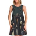 thumbnail image 1 of Balery Stylish Avian Gathering Vestidos de verano para mujer con estampado: vestido holgado sin mangas, vestido playero informal y cómodo para días calurosos., 1 of 7