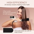 thumbnail image 5 of Hair Straightening Brush - Pro Airflow Straightener | Quickly Tames Frizz for Sleek, Straight Hair | Ceramic Anti-Scald Heating Brush | 15 Temp Settings (170–450°F) | Dual Voltage, 5 of 7