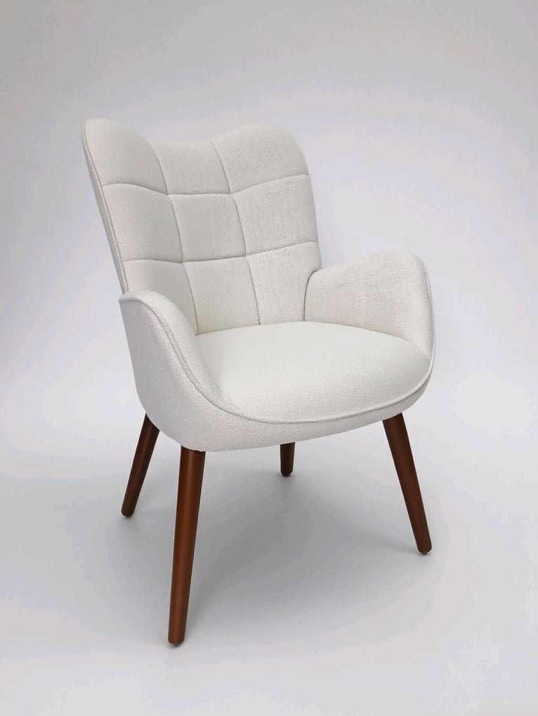 Garvee Upholstered Chairs for Dining Table, Mid Century Faux Leathern Kitchen Chairs with Metal Legs, Farmhouse High Back Dinning Chair for Kitchen, Dining Room, Living Room, Restaurant, Café White