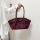 thumbnail image 3 of Bolso Mano Bolsos Axila A Cuadros Retro Gamuza para Mujer (Vino) Rojo, 3 of 9