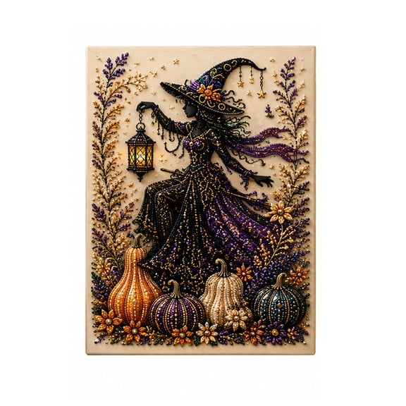 Diamond Art Kits, Diamond Painting Kits for Adults, for At-Home Weekend Activities, Halloween Party Craft Stations, and Cozy Seasonal Art Nights, to Display Premium Witch and