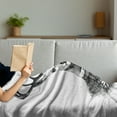 thumbnail image 3 of Indie Soft Flannel Fleece Blanket, Hand Drawn Deer Portrait in a Nordic Style Knitted Sweater Hipster Christmas, Cozy Plush for Indoor and Outdoor Use, 60" x 80", Charcoal Grey White, by Ambesonne, 3 of 5