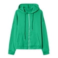 thumbnail image 6 of WNEGSTG Zip Up Hoodie Women, Women's Zip Up Hoodies Oversized Solid Color Sweatshirt with Pocket Casual Long Sleeve Fall Jackets, Green M, 6 of 6