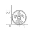 thumbnail image 4 of Auriga Fine Jewelry 14K White Gold .01ct. Diamond Fleur De Lis Chain Slide Pendant for Women, 4 of 6