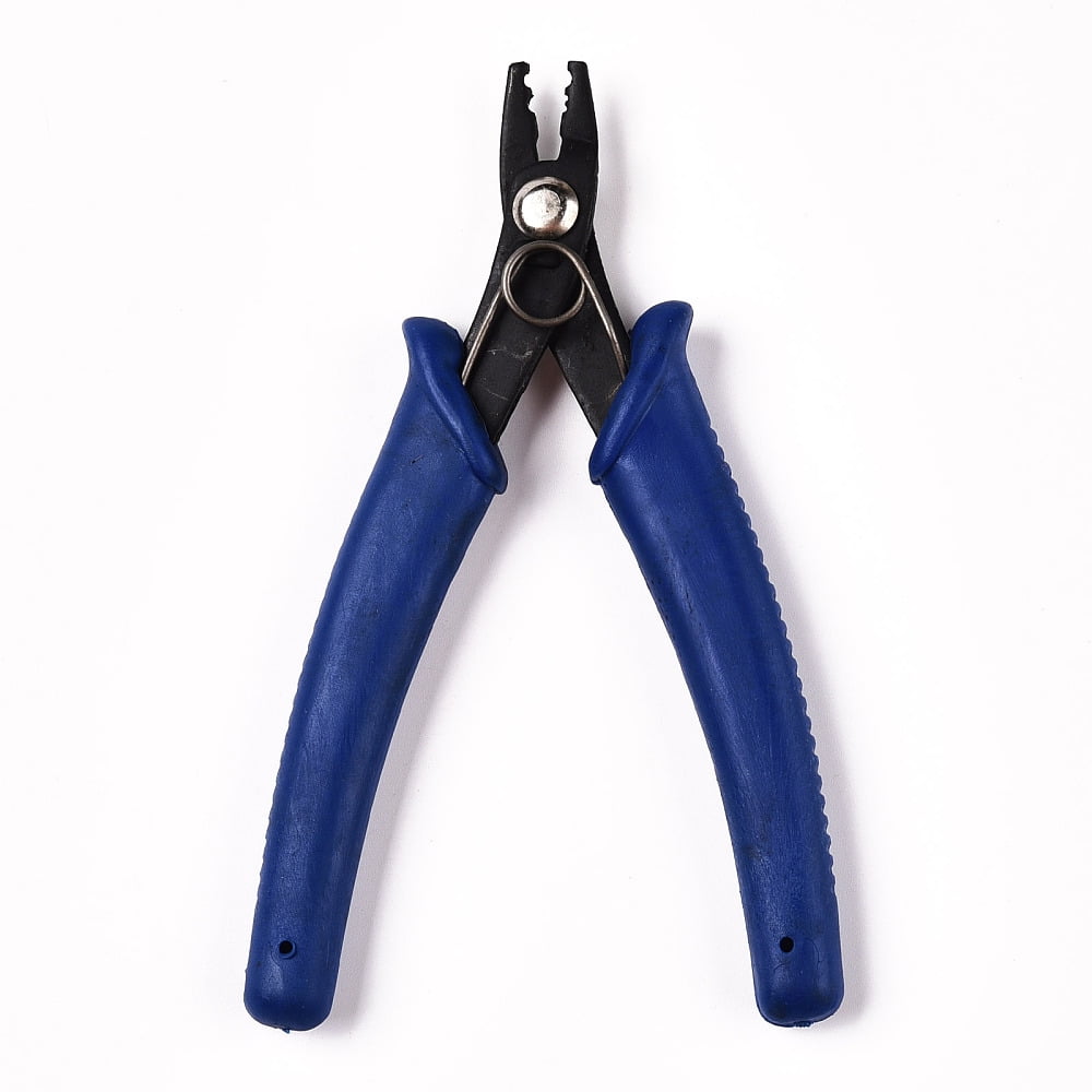 12 pc 45# Carbon Steel Jewelry Tools Crimper Pliers for Crimp Beads Dark Blue 125x80x14mm