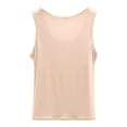 thumbnail image 4 of Lixiuxyad Tank Tops With Built In Bras Women's Scoop Neck Sleeveless Knit Ribbed Fitted Casual Crop Tank Top(Beige L), 4 of 6