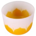 thumbnail image 4 of Cuenco tibetano de cristal con patrón de flores de color, cuenco tibetano de cuarzo mate para meditación curativa con sonido, nota amarilla E, 4 of 12