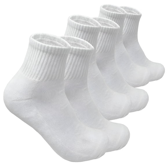 TELOLY Men'S High Quality Cotton Cushioned White Ankle Crew Socks White Ankle Socks for Men Size 9-13