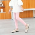 thumbnail image 6 of Girls Leggings Full Length Solid Color Basic Leggings with Lace Bow Skinny Pants Soft Comfortable Stretch Tights Pants for Toddler Kids Girls 3-10T, 6 of 8