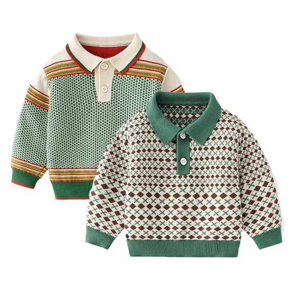 Esaierr Toddler Baby Crewneck Sweater for Kids Boys Knit Sweater Long Sleeve Cotton Newborn Pullover Sweatshirt Fall Winter for 9M-8Y