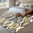 thumbnail image 4 of Abstract Art Area Rugs 5x7 ft Modern Diamond Patterns Yellow Grey Geometric Washable Rug Non Slip Indoor Carpet Absorbent Floor Mat for Living Room Bedroom Dining Room, 4 of 9