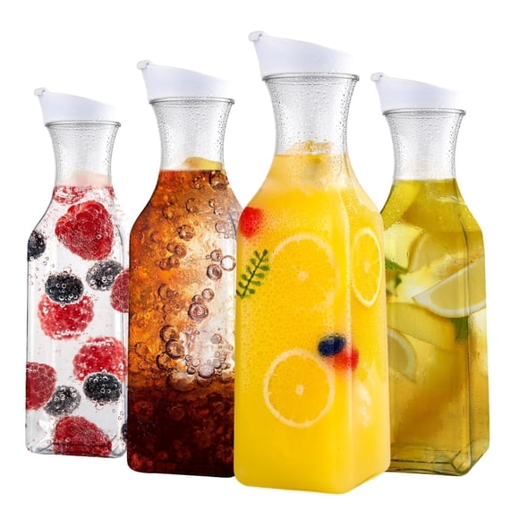 Juego de 4 garrafas de plástico ZWYSLFCY de 1,5 L para nevera Mimosa Bar