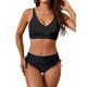 thumbnail image 2 of Conjuntos de Bikini para Mujer, Traje de Baño de Dos Piezas con Escote en V y Cintura Alta, con Costuras de Concha. Negro S, 2 of 7