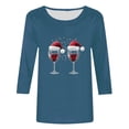 thumbnail image 2 of CKpwisy Women Casual Loose Fit Crewneck Tunic Blouse Dressy Casual Holiday Xmas Tunic Tops Glitter Xmas Tree Printed Shirt Tshirt Blouse Tee Tops Funny Holiday Clothing Shirts Navy S, 2 of 5