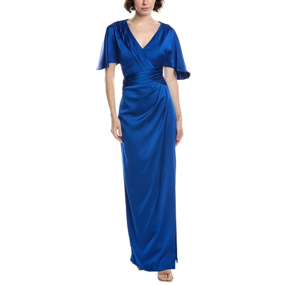 Theia womens  Shea Kimono Sleeve Gown, 0, Blue