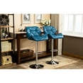 thumbnail image 3 of Modern Adjustable Height Blue Bar Stools - Diamond- Seat With Gas Lift And Foot Rest For Comfort Contemporary Hydraulic In Blue, 2 Pu Leather A Relaxing Interval, 3 of 7