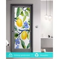 thumbnail image 5 of Window Privacy Film Lemon Flower Stained Glass Window Film Decorative Sun Block Window Cover Fruit Blue Floral Spring Blooms Botanicals Window Clings Static Adhesive Sticker for Bathroom 35.4"x78.7", 5 of 7