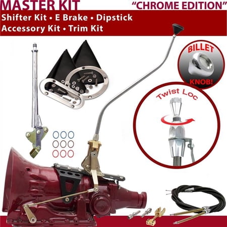 American Shifter PG Shifter Kit Chrome 23 in. Swan E Brake Cable Trim Kit Dipstick for F6AE5