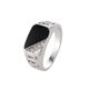 thumbnail image 4 of Anillo clásico Simple para hombre, anillos cuadrados de esmalte negro brillante, anillos de dedo para hombre, joyas de compromiso de boda, regalo de joyería de lujo, 4 of 4