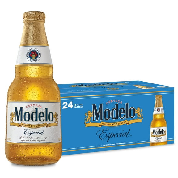Modelo Especial Mexican Lager Import Beer, 24 Pack, 12 fl oz Glass Bottles, 4.4% ABV