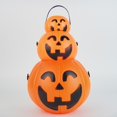thumbnail image 2 of 3pcs Portable Halloween Pumpkin Bucket, Large Pumpkin Candy Bucket for Kids, Small Plastic Pumpkin Luminous Bucket, 2 of 4
