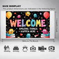 thumbnail image 7 of LUUFILx Welcome Backdrop Banner Classroom Decorations Cute Monster Theme Party Supplies Colorful Background for Kids Book Fair School Event Props, 7 of 7