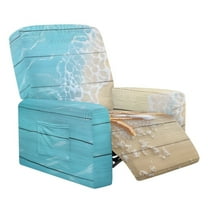 Xixirimido Beach Starfish Pattern Recliner Cover with Pockets Single Reclining Slipcover 4-Pieces Lazy Boy Recliner Armchair Cover for Recliner Furniture Protector for Kid Pet