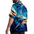 thumbnail image 3 of Starry Shark Men's Short Sleeve Spread Collar Beach Shirts Casual Printed Button Down Unisex Summer Tops, 3 of 6