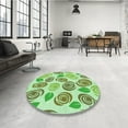 thumbnail image 4 of Ahgly Company Machine Washable Indoor Round Transitional Light Green Area Rugs, 3' Round, 4 of 7
