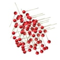 thumbnail image 1 of 100 Mini Bayas Artificiales de Espuma, Estambres Decorativos Rojos, 1 of 9