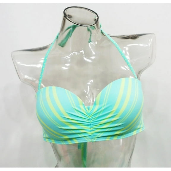 SO Green Push Up Bandeau Halter Bikini Top Swimwear Juniors' Women's Medium