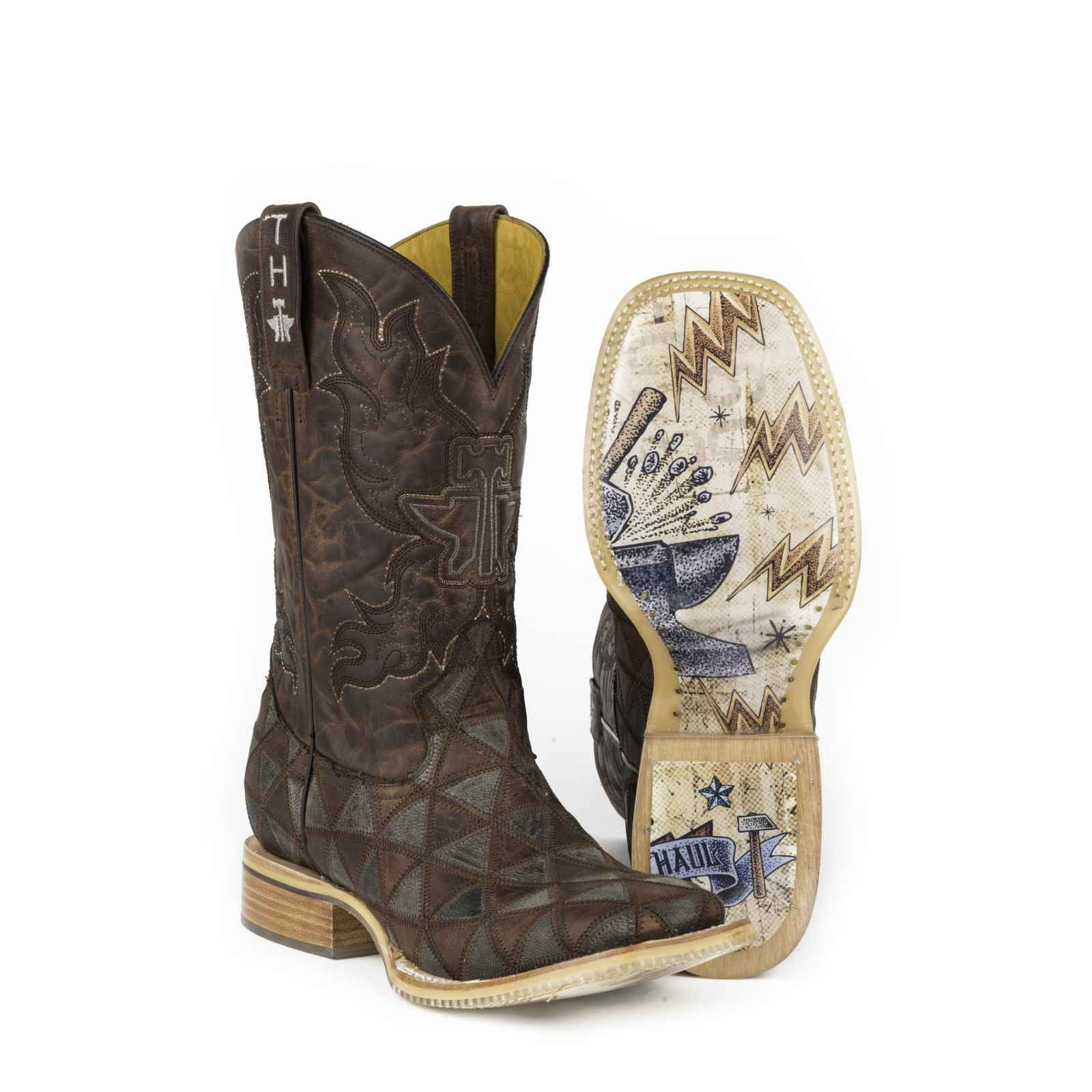 Tin Haul Men's Triangles Cowboy Boot Square Toe - 14-020-0007-0285 Tin Haul Men's Triangles Cowboy Boot Square Toe - 14-020-0007-0285